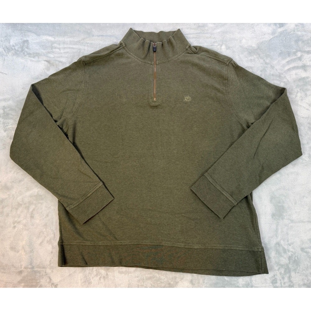 Southern Tide The Skipjack Sweater Men's XL Green Long Sleeve 1/4 zip Pullover